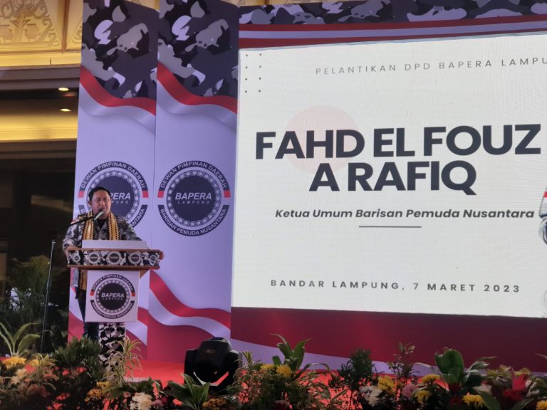 Lantik Ketua DPD Bapera Lampung, Ini Pesan Fahd El-Fouz A Rafiq