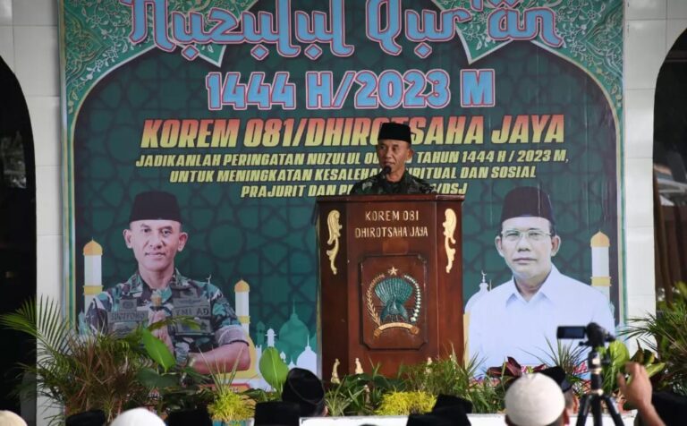 Peringati Nuzulul Qur’an, Danrem 081/DSJ: Momentum Tingkatkan Kesalehan Spiritual Dan Sosial!