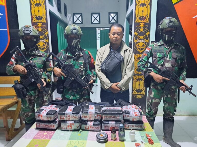 Lagi, Satgas Yonarmed 16/TK Gagalkan Penyelundupan Narkoba 10 Kg Di Perbatasan Indonesia-Malaysia