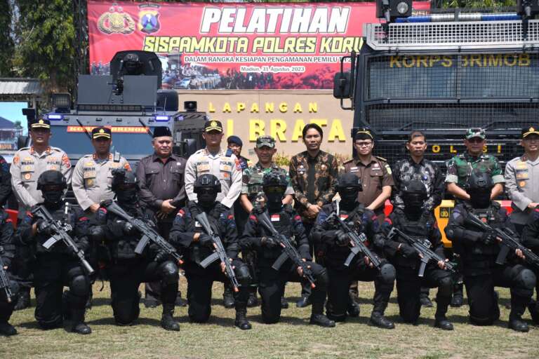 Jelang Pemilu 2024, Polres Madiun Gelar Pelatihan Sistem Pengamanan Kota