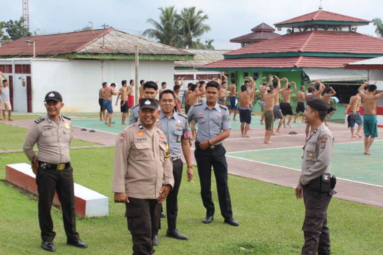 Sinergitas Bidang Pengamanan, Rutan Rengat Sambut Kunjungan Tim Polsek Rengat Barat