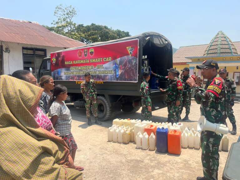 Naga Karimata Mobile Water, Inovasi Yonkav 6/NK Bantu Warga Perbatasan Dapatkan Air Bersih