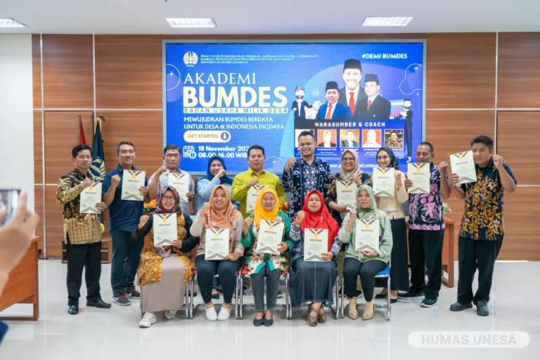 Tingkatkan Manajemen Tata Kelola Badan Usaha Desa, Unesa Gelar Pelatihan DEMI BUMDES