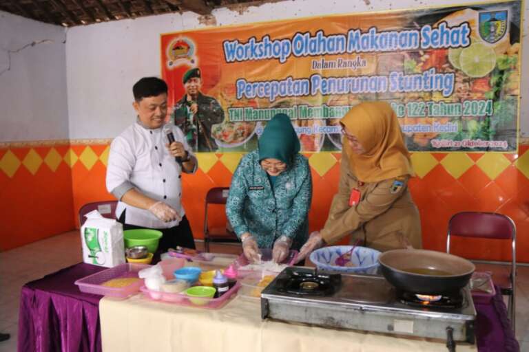 Percepat Penurunan Stunting, Kodim 0809/Kediri Bersama Pemkab Kediri Gelar Workshop Olahan Makanan Sehat