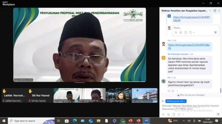 LPT NU Jatim Adakan Webinar Tentang Riset dan Pengmas, Ternyata Ini Tujuannya