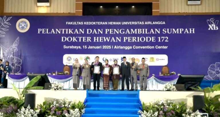 Ratusan Dokter Hewan Dilantik dan Disumpah, Warek Unair: Jadilah Agent of Change! 