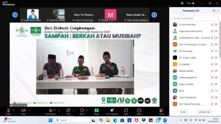 Webinar HPSN 2025 Lakpesdam PCNU: Komitmen Ponorogo Zero Waste!