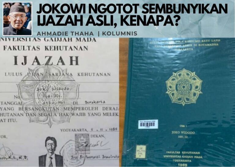 Jokowi Ngotot Sembunyikan Ijazah Asli, Kenapa?