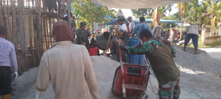 Dua Hari Menjelang TMMD Usai, TNI dan Warga Dumai Kompak Cor Masjid: Ini Rumah Kita Bersama!