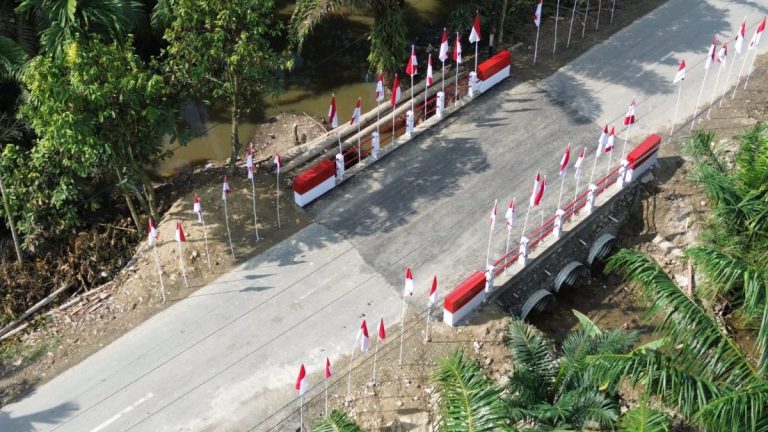 Usai Dibangun Tujuh Hari, Jembatan Aramco Jadi Nadi Baru Warga Langkat di Sumatera Utara